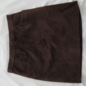 Ann Taylor Loft Brown Suede Skirt Size 10